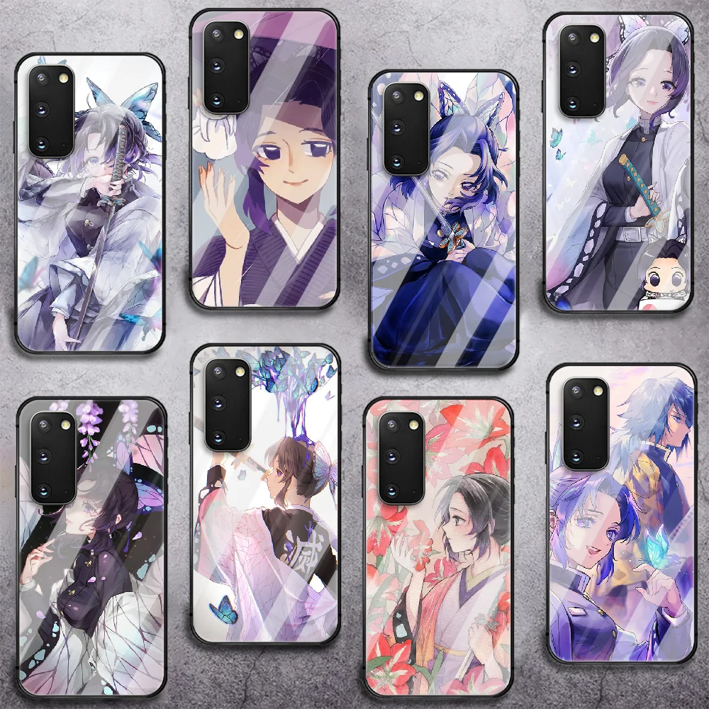 

Cartoon Kochou Shinobu Tempered Glass Phone Case For Samsung Galaxy A 10 20E 21 30 31 50 51 52 70 71 72 S 5G Cover Cell Black