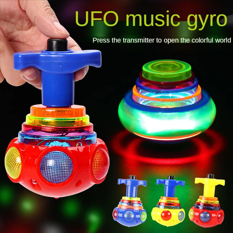 

Colorful UFO Music Gyro Singing with Light Toys Wholesale Light-Emitting Gyro Retail Supply