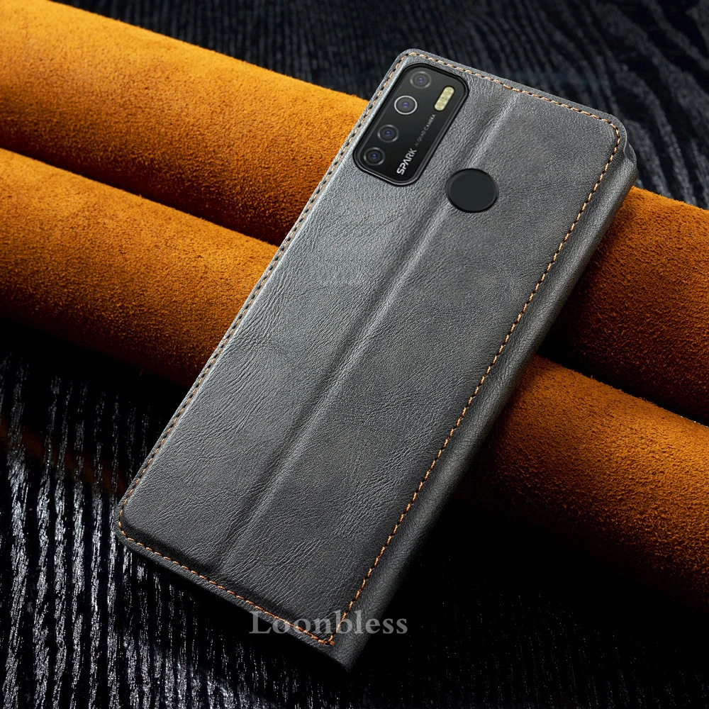 Ультратонкий Магнитный чехол для Tecno Camon 15 Air кожаный и силиконовый чехол-книжка