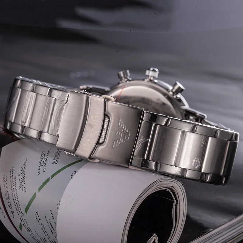

Luxury Brand Men's Business Watch Top Quality Stainless Steel Wristwatches Classic Chronograph Timepieces for Homme