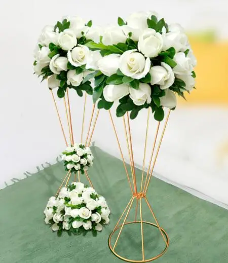 2 предмета в комплекте золотистые железные стойка для цветов свадьбы проход