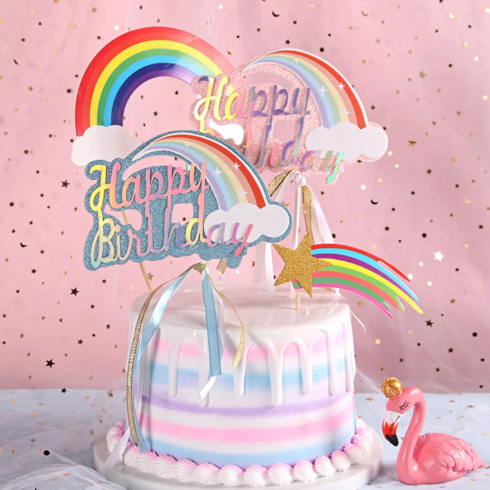 3 шт. радужные украшения для торта | Дом и сад