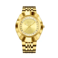 new creative gold luxury quartz men women watches waterproof full steel fashion couple wristwatches male female clock for g