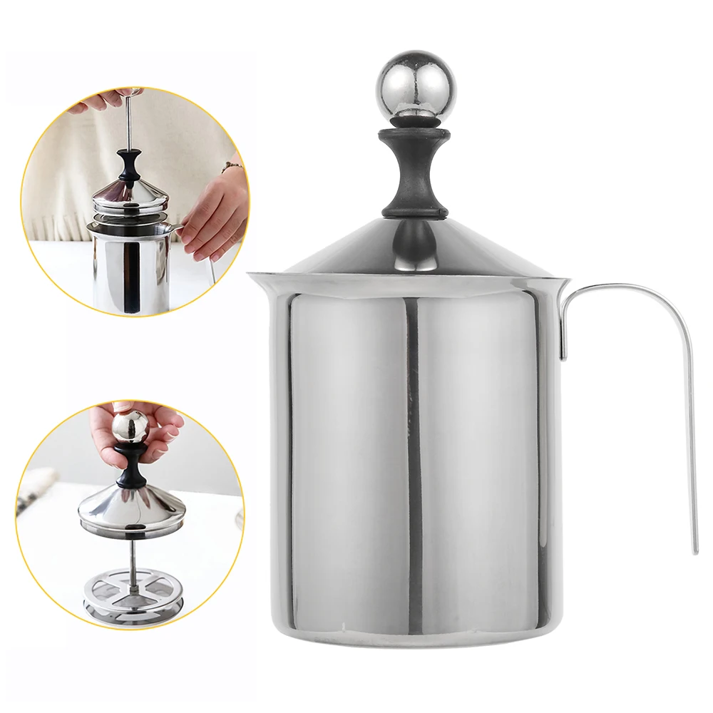 

Original 800ML Manual Milk Frother Stainless Steel Double Mesh Milk Creamer Milk Foam Mesh Coffee Foamer Creamer