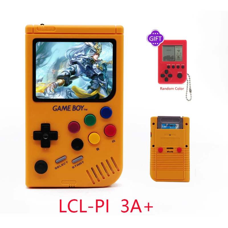 Yellow 3,5 дюймов LCL-Pi портативная аркадная Ретро игровая консоль для игровой консоли для мальчиков Raspberry Pi 3 A+ Игровые плееры встроенные 5000 игры - Цвет: Yellow