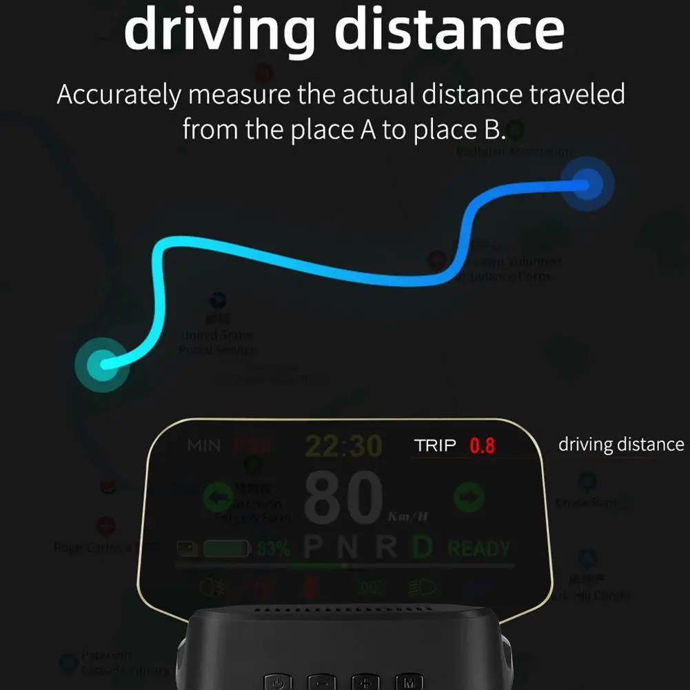 

HUD Head-Up Display Overspeed Warning Windshield Projector Alarm System Shift Reminder Speed Alarm for Tesla Model 3 & Y 2020