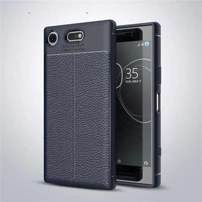 Mokoemi Личи шаблон Ударопрочный Мягкий 4," для Sony Xperia XZ1 компактный чехол для Sony Xperia XZ1 компактный чехол для сотового телефона - Цвет: Navy Blue