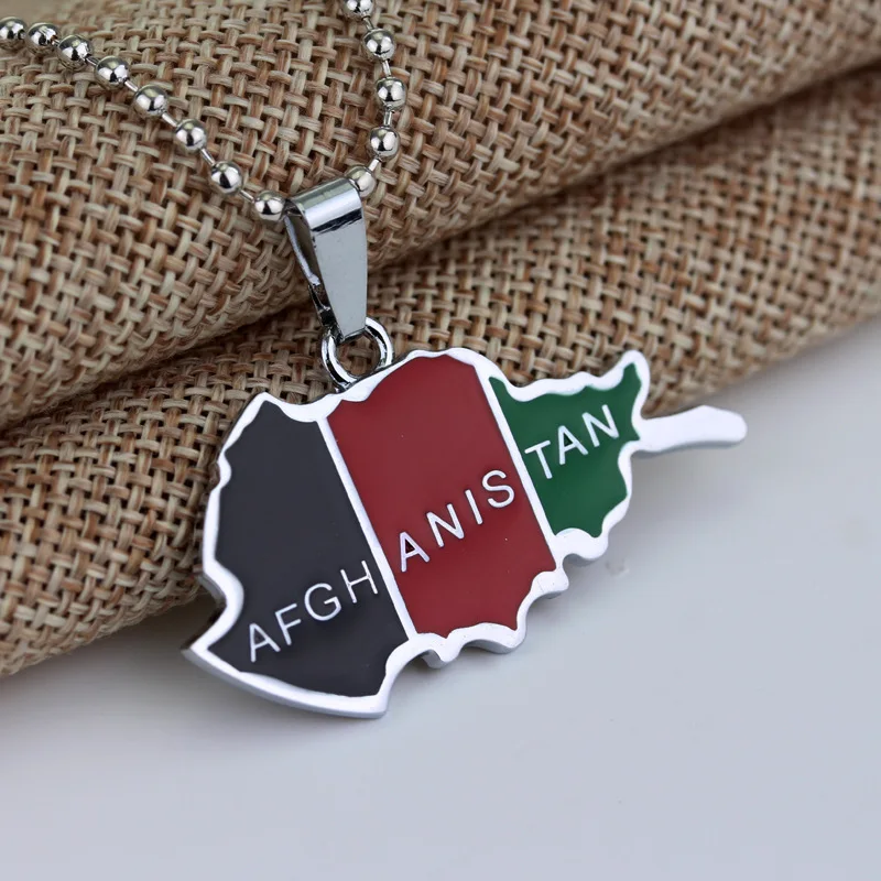 

Enamel Afghanistan Map Flag Pendant Necklaces Trendy Afghanistan Map Jewelry
