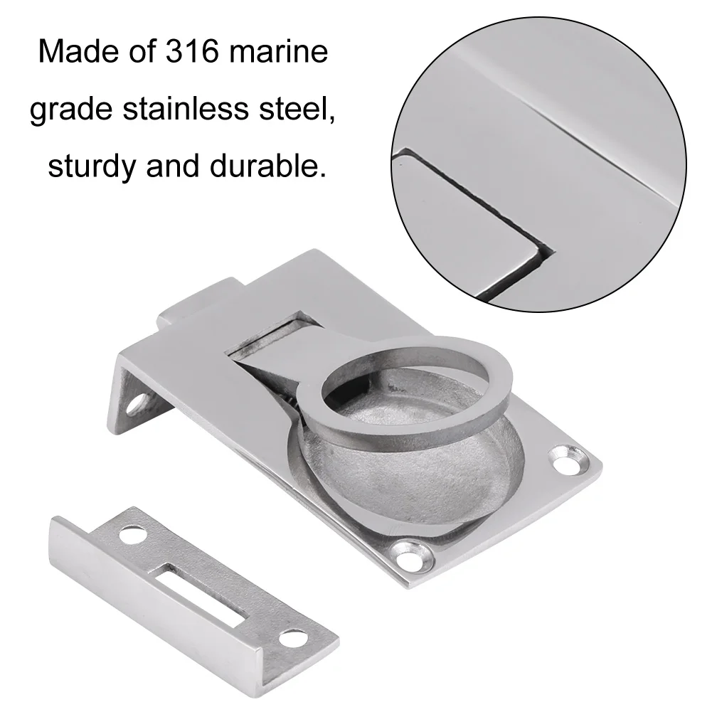 

Stainless Steel Ring Handle Flush Hatch Locker Cabinet Pull Lift for Boat Marine 57 * 40mmBoat Hatch Handle