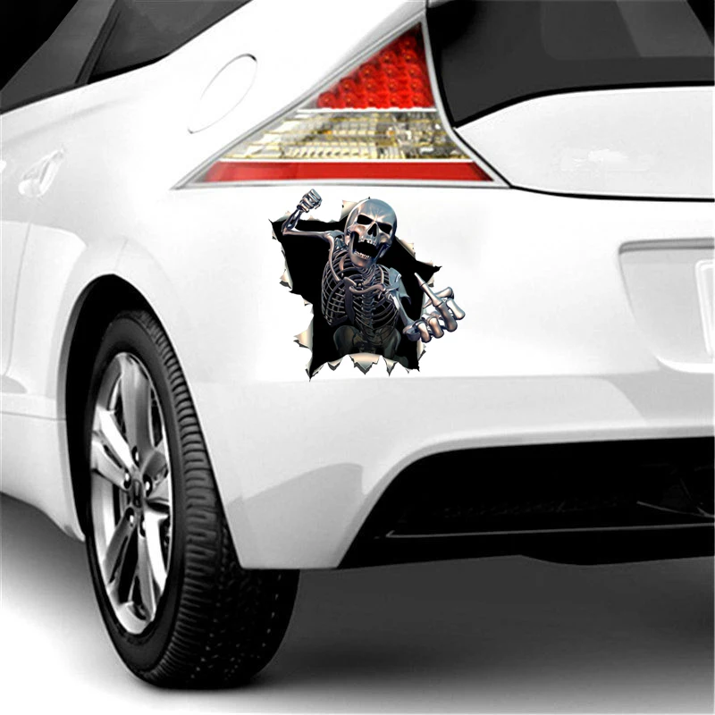 

Hot Metal Angry Skeleton Skull Car Sticker Windshield Bumper Motorcycle Helmet Decal High Quality Vinyl Scratches Waterproof PVC