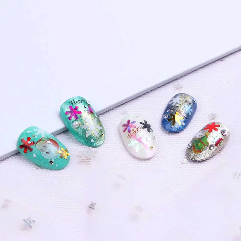 

6 Box Christmas Nail Sequins Sets Snowflakes DIY Nail Art Glitter Sequins Nail Design Nail Art Decoration
