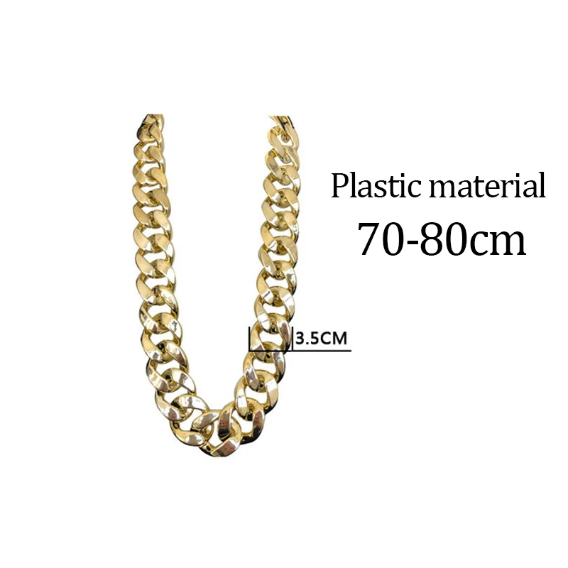 Punk Cuban Chain Gold Necklace Men Link Curb Long for Women Imitation Plastic Fashion Jewelry | Украшения и аксессуары