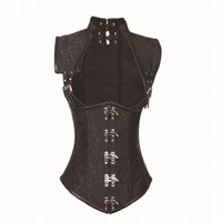 gothic punk womens vest skinny top rivet digging collar corset palace style waistcoat