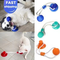 dog toys pet puppy interactive suction cup push tpr ball toys molar bite toy elastic ropes dog tooth cleaning chewing supplies