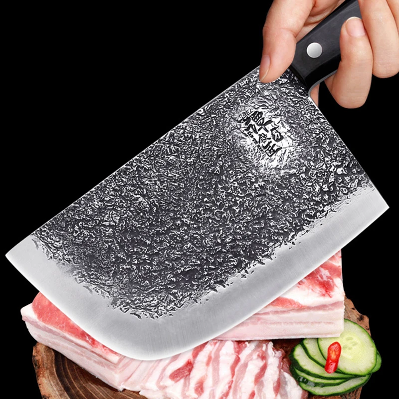 Ручной Кованый Нож для нарезки нож готовки острый Кливер мяса специальный