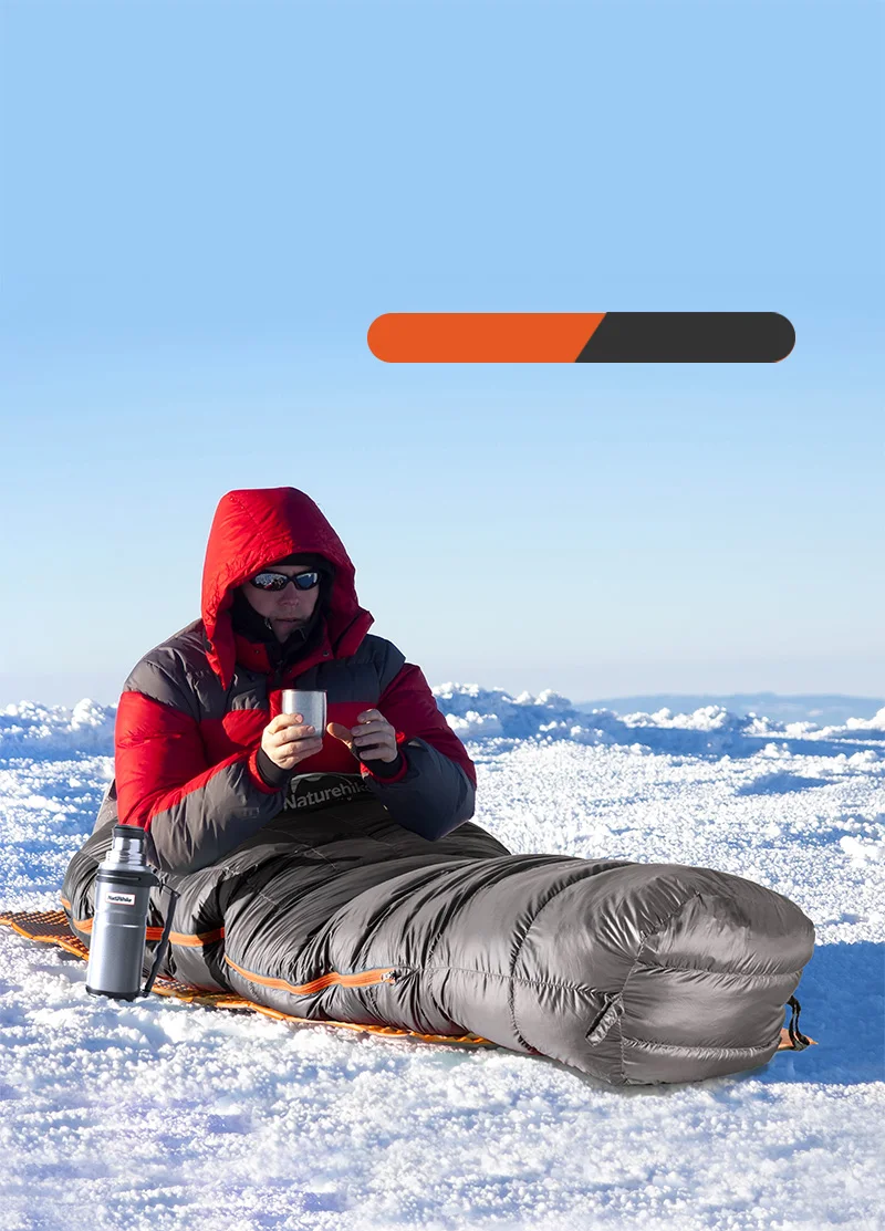 Naturehike 800FP спальный мешок на гусином пуху для взрослых, зимний открытый кемпинг, холодная погода-4℃/-10℃/-15℃