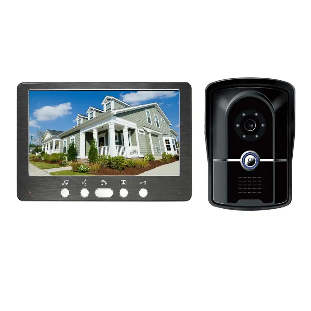 fingerprint password 7 hands free videophone with door camera home office door intercom smart video door bell phone free global shipping