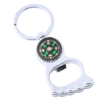 camping essential metal compass bottle opener keychain zinc alloy made silver color beer opener kitchen tools accessories