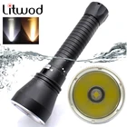 XHP70 Дайвинг светодиодный фонарик белого и желтого цвета лампа Водонепроницаемый IPX8 Магнитный Управление переключатель Фонарь лампы одинарный режим подводный 150 м