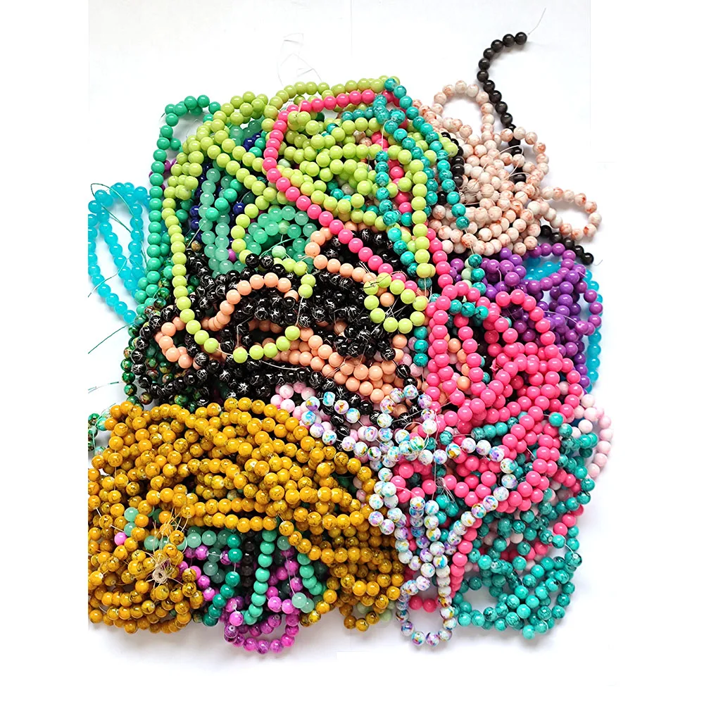 

5 strands glass beads in 10MM 38pcs for women DIY jewelry accessories C6