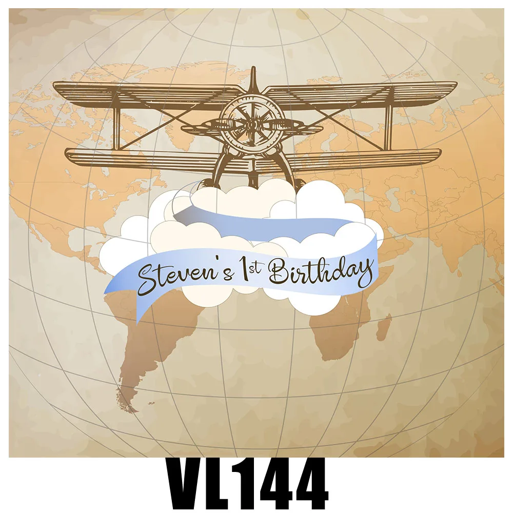 

Customized Adventure Backdrop World Map Travel Photography Background Baby Shower Children Birthday Party Studio Props VL-144
