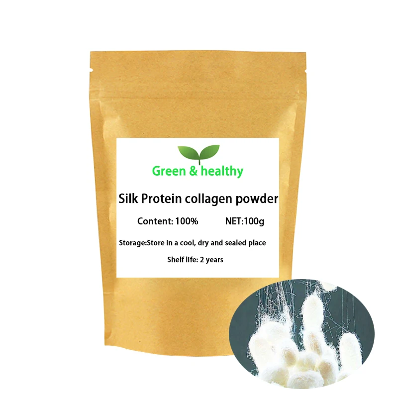 100% косметический серицин Шелковый фибробин гидролизованный шелковый белок