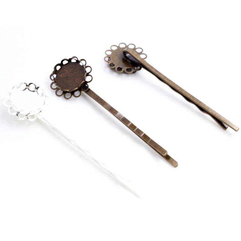 12 мм 10 шт Высокое качество бронзовая Посеребренная Медная шпилька для волос