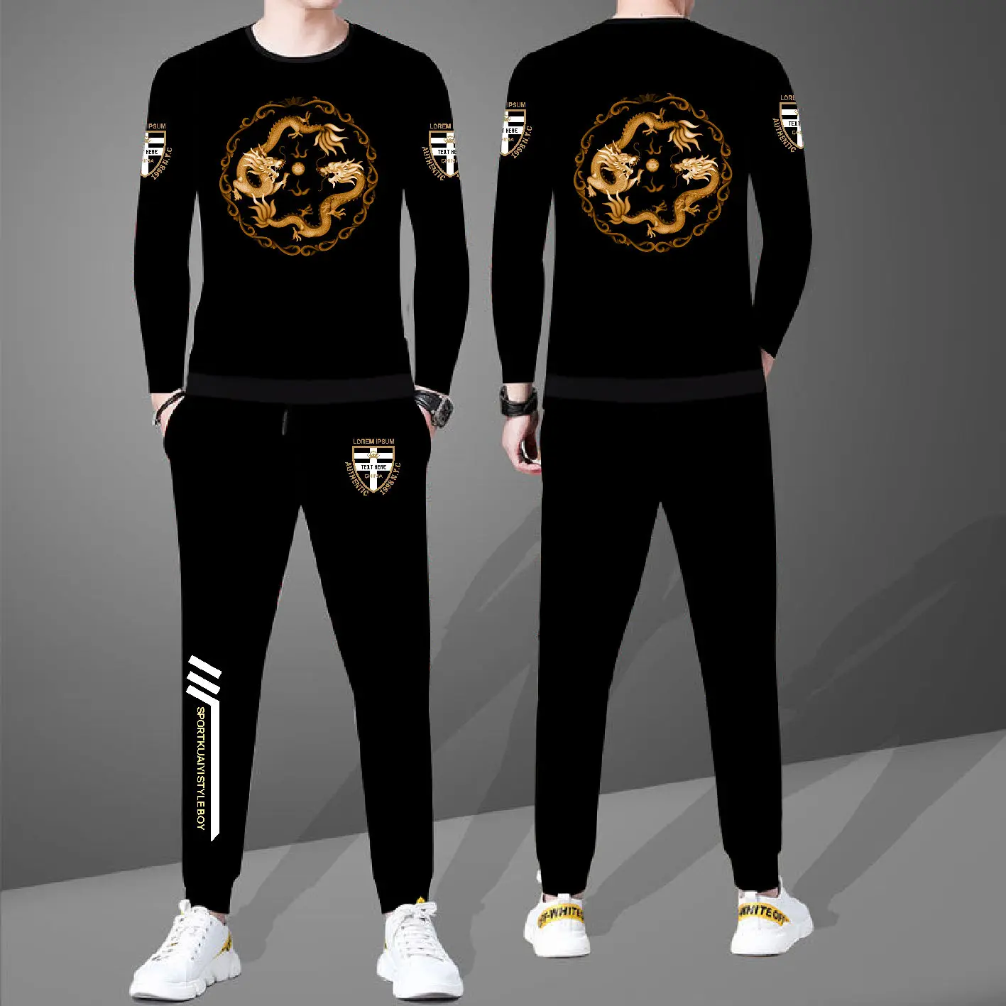 Warm clothes fall cotton outdoor sports wear leisure clothes suit for boys sports set of clothes