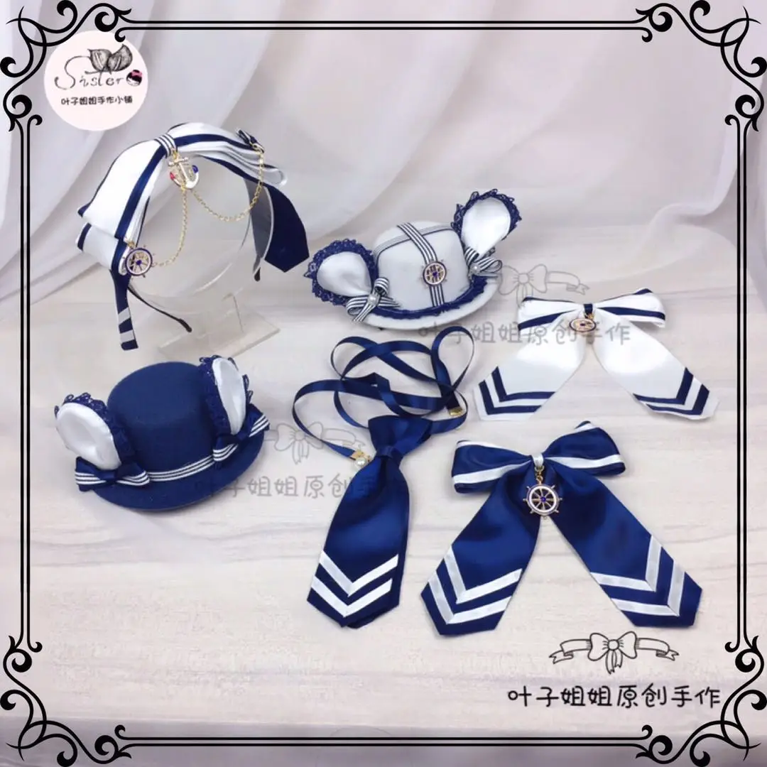Военно морской флот Стиль Лолита женские аксессуары для волос в стиле ретро