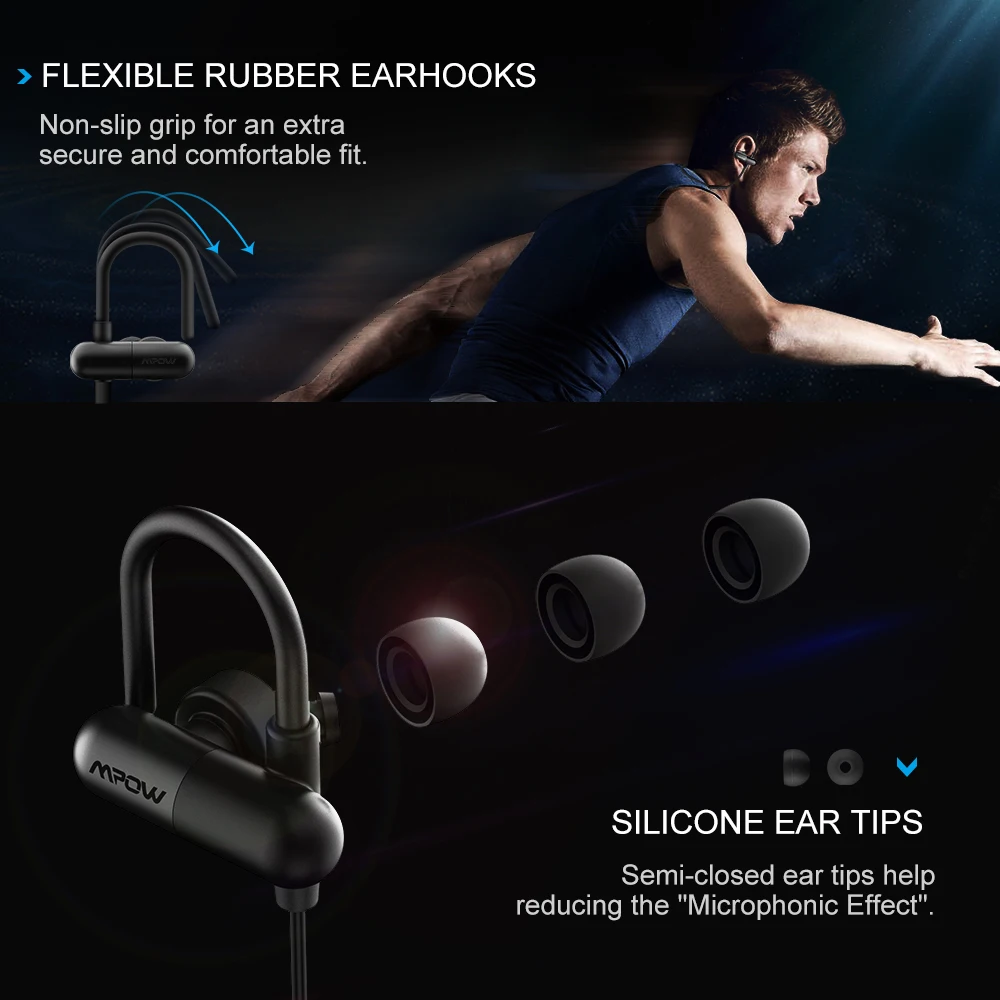 Mpow QY11 Bluetooth наушники беспроводные шейные спортивные с шумоподавлением