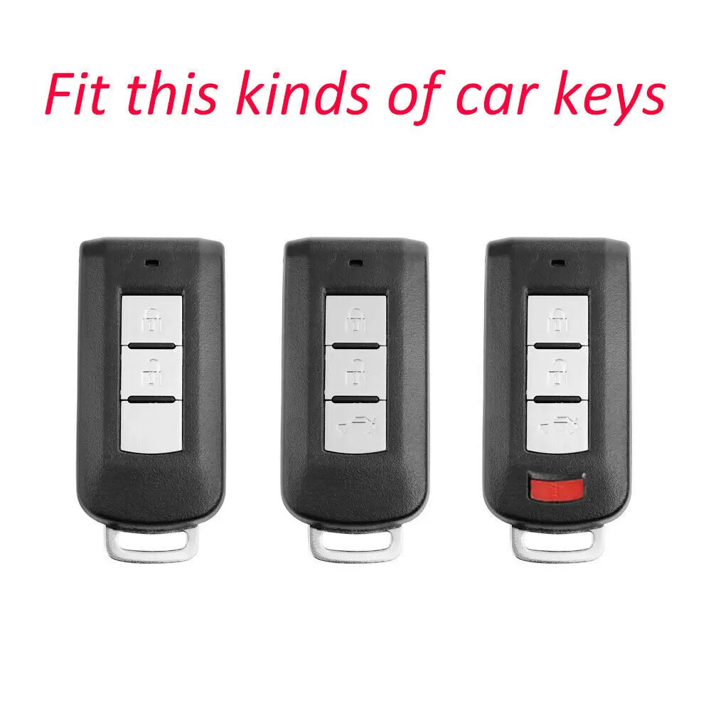 

Car Key Case For Mitsubishi Outlander Sport Carbon Fiber Imitation Car Key Fob Cover Case New Auto Key Cover