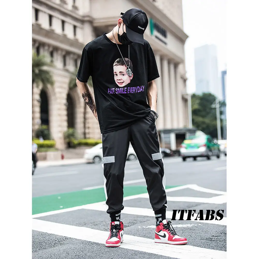 Брюки мужские светоотражающие повседневные Модные охлаждающие спортивные штаны