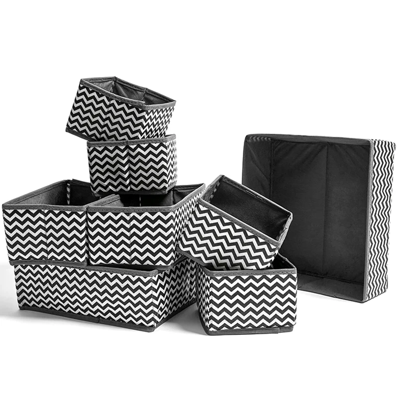 

A Set of 10 Dresser Drawer Storage Boxes, Fabric Wardrobe Storage Boxes for Cabinets, Drawer Inserts, Collapsible Storage Boxes,