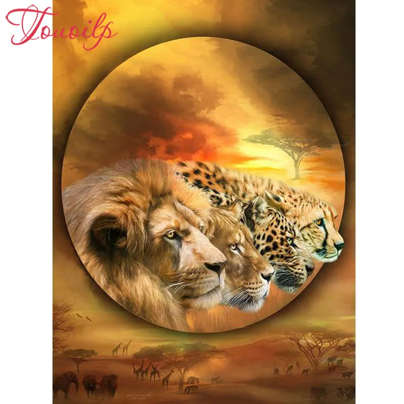 

5D diamond Mosaic Picture Diamond Embroidery Lion Leopard 5d Diamond Painting Cross Stitch Patterns round drill Needlework