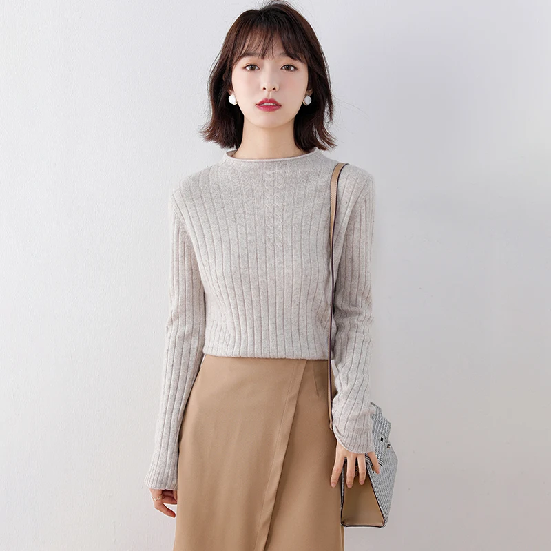 adishree 2020 woman winter 100% Cashmere sweaters and autumn knitted Pullovers High Quality Warm Female thickening Turtleneck