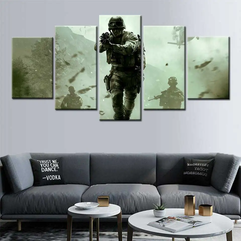 Настенный плакат Call of duty modern warfare 5 панелей модульные картины плакаты и принты