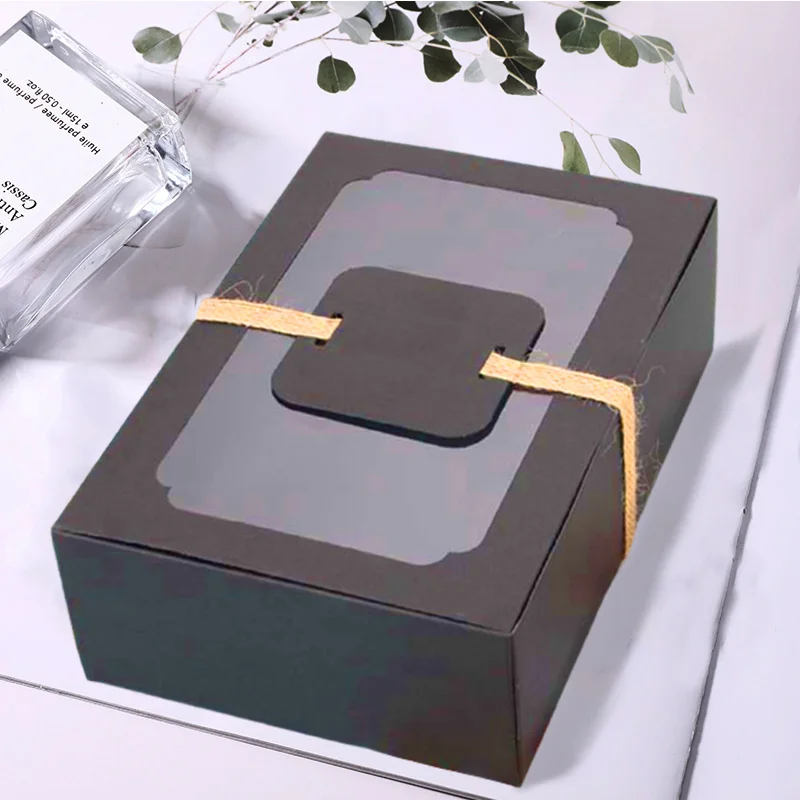 

12 шт. упаковочная коробка из крафт-бумаги с прозрачным окном конфеты торт дюжина Свадьба Вечеринка печенье подарки коробка