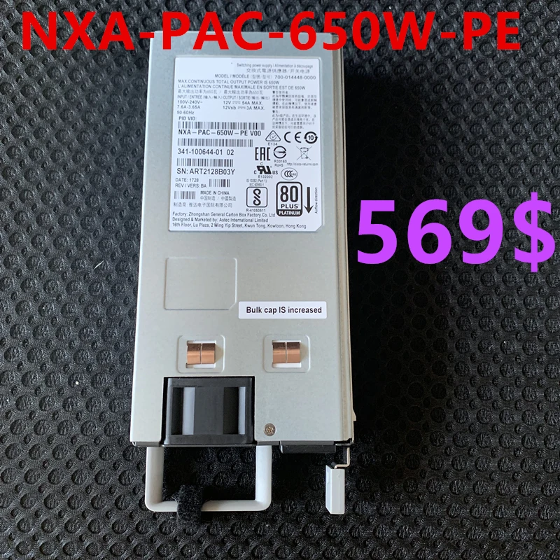 Online Neue Original NETZTEIL Für Cisco N9K-C93180YC-EX 650W Netzteil NXA-PAC-650W-PI NXA-PAC-650W-PE