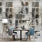Настенная фотография в скандинавском стиле ретро Черный абстрактный фон с окном акварелью обои для гостиной спальни художественный дизайн домашний декор