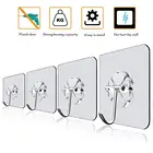 Прочные самоклеящиеся дверные настенные вешалки, прозрачные настенные крючки для хранения, водонепроницаемые крючки для хранения в ванной комнате, стойка для больших нагрузок