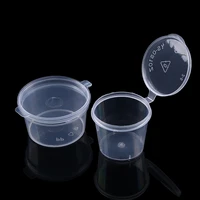 50pcs disposable sauce cups 27ml plastic sauce pot chutney cups storage food container box with lid kitchen storage organization