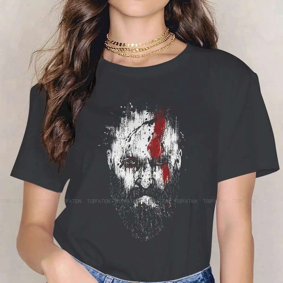 

God of War Kratos Crewneck TShirts Kratos Essential Girl T Shirt 4XL Tops