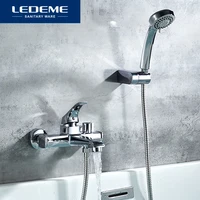 ledeme bathtub faucet wall mounted bathtub taps mixer wall mounted chrome finish shower set high quality shower tap l3242