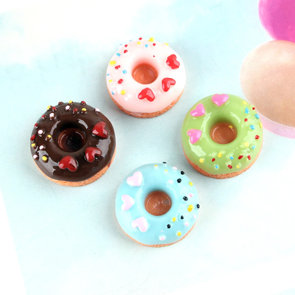 Yamily 10 шт./каучуковая Милая еда Очаровательная имитация любви Пончик подвески