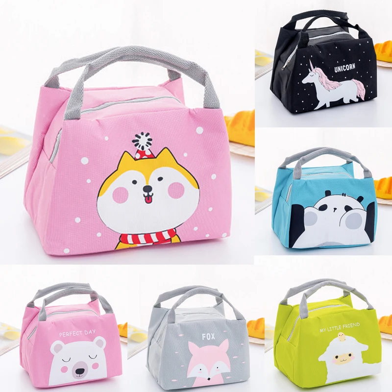 

Cute Cartoon Bento Box Bag Small Thermal Insulated Pouch for Kids Child School Snacks Lunch Container Tote Handbag Food Carrier