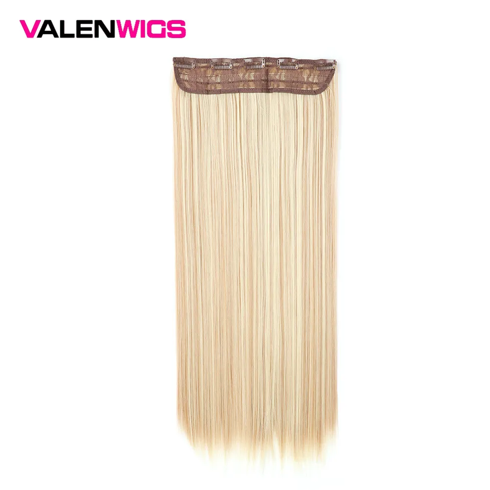 Прямые прямые волосы на заколке Valenwigs цельные синтетические для наращивания всю