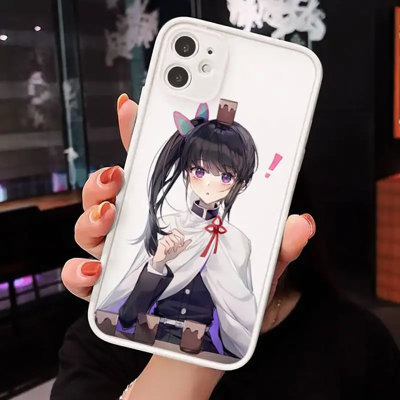 

Kimetsu no Yaiba Phone Cases Matte transparent For White iPhone 12 Mini 11 Pro XR XS Max 7 8 Plus X Back Cover