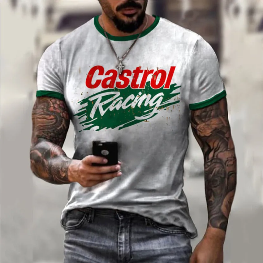 

2021 summer retro style casual fashion men's T-shirt street sports Harajuku print T-shirt short-sleeved loose oversized T-shirt