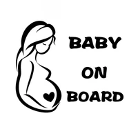 pregnant woman and baby car body warning stickers pvc personalized decoration accessories decals blackwhiteredlaser14cm16cm