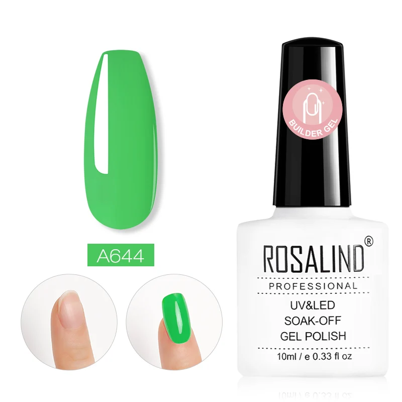 RDA644 ROSALIND красочный строительный Гель-лак для ногтей прозрачный гель-лаки для ногтей для дизайна ногтей предназначен для замачивания Полупостоянный УФ-гель лампа - Цвет: RDA644
